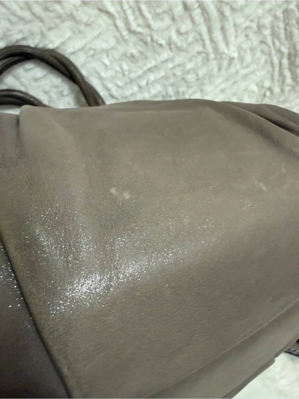 Y2K Coach Gray Leather Pleated Shoulder Bag